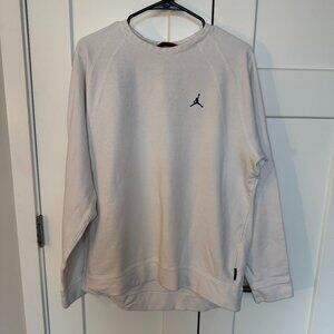 Air Jordan Essentials Women's White Fleece Sweatshirt Logo Crewneck Size XL